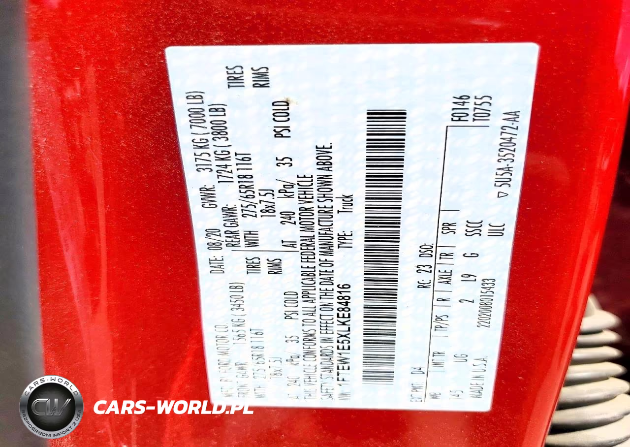 2020 Ford F150 Supercrew VIN:1FTEW1E5XLKE84816 - 12