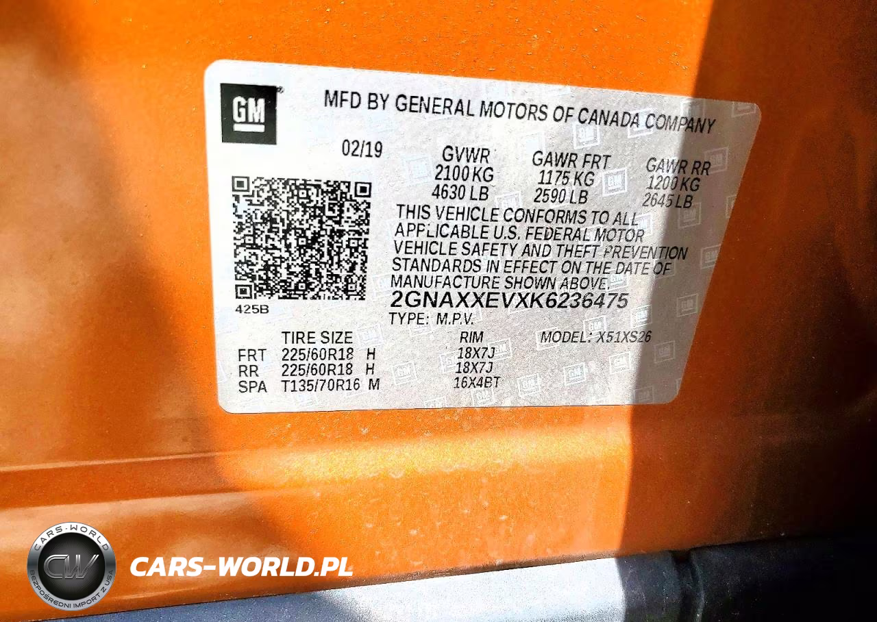 2019 Chevrolet Equinox Premier VIN:2GNAXXEVXK6236475 - 14
