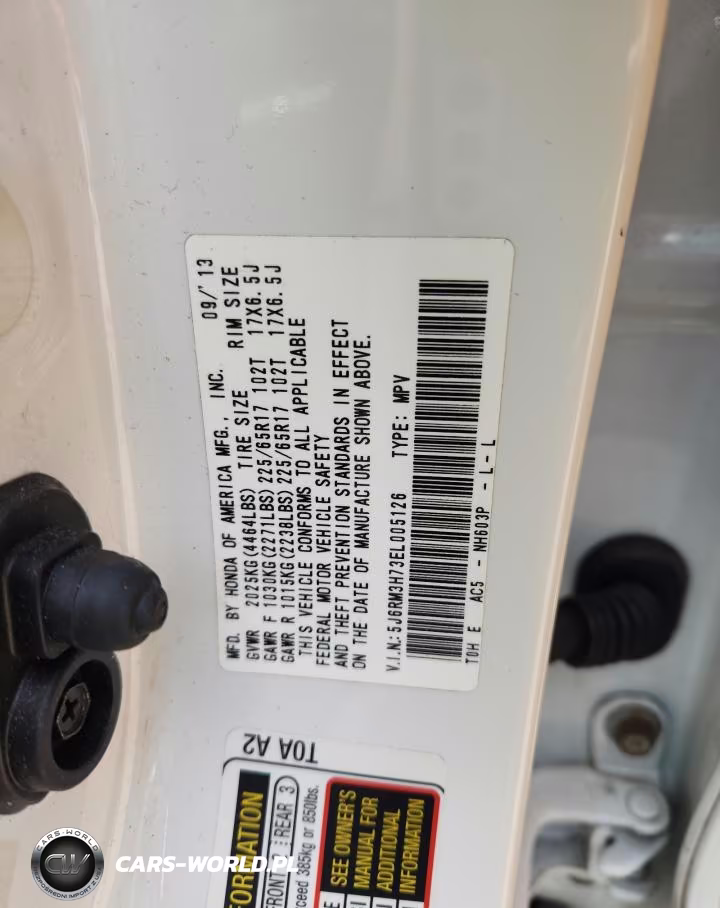 2014 Honda Cr-V Exl VIN:5J6RM3H73EL005126 - 13