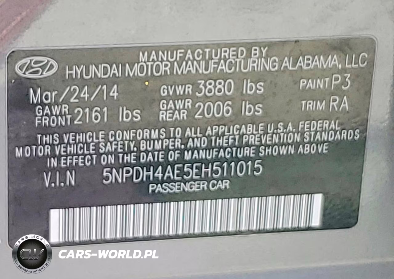 2014 Hyun Elantra VIN:5NPDH4AE5EH511015 - 12