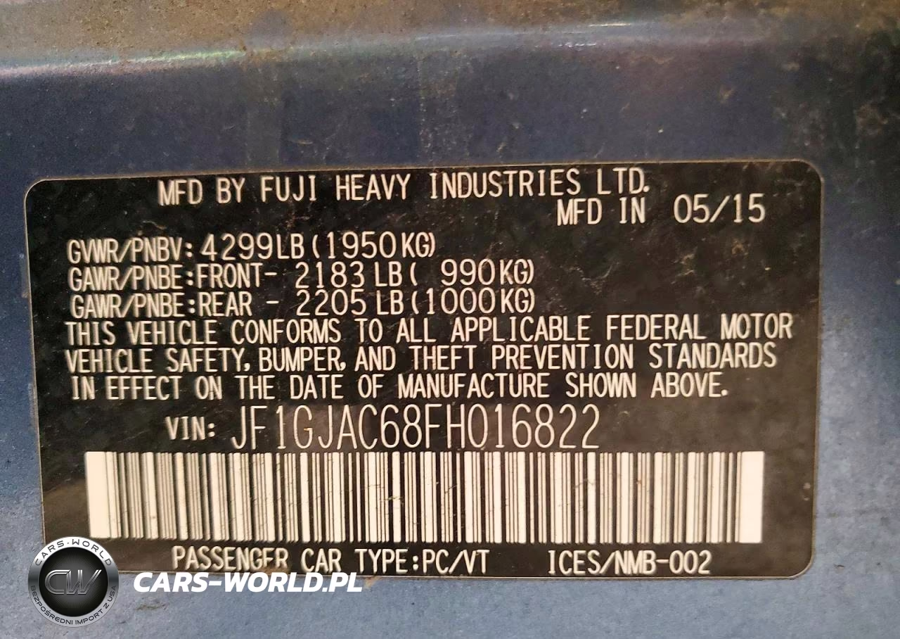 2015 Subaru Impreza Premium VIN:JF1GJAC68FH016822 - 12