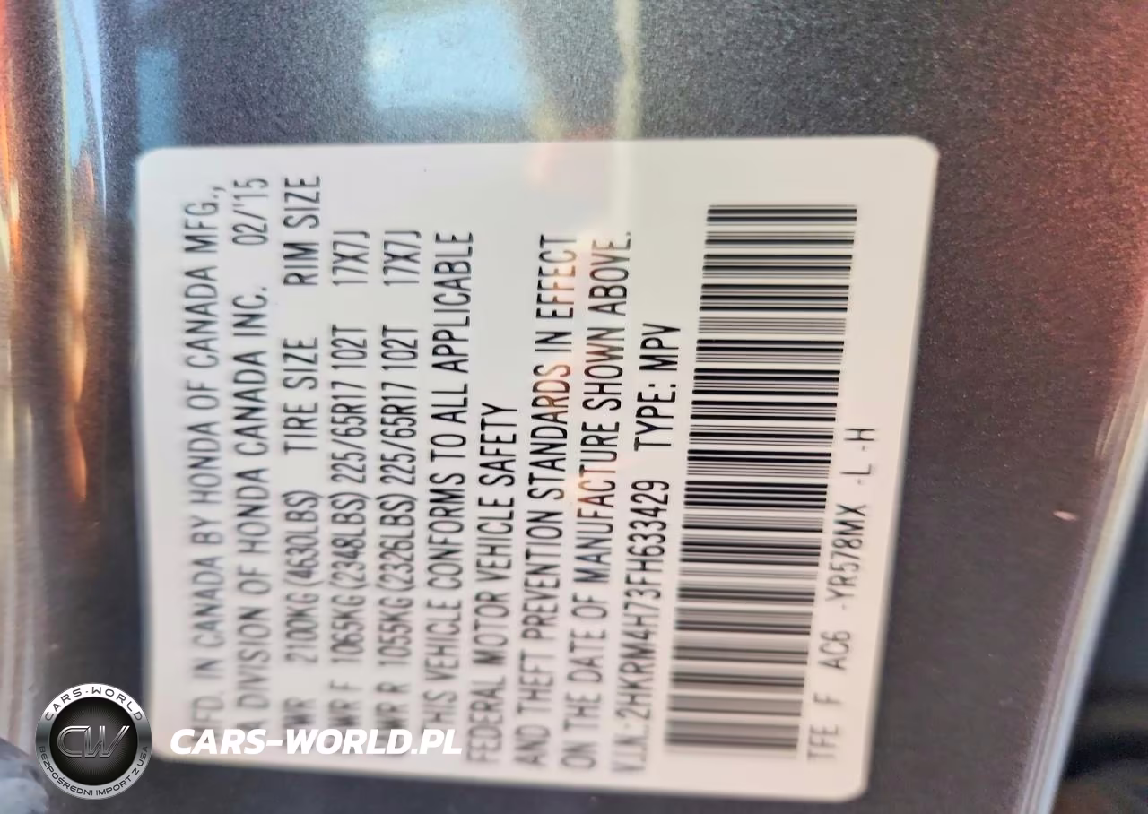 2015 Honda Cr-V Exl VIN:2HKRM4H73FH633429 - 13