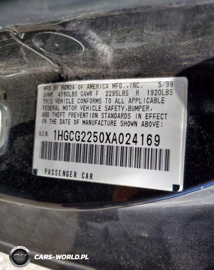 1999 Honda Accord Ex VIN:1HGCG2250XA024169 - 12