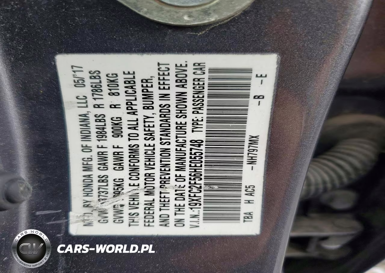 2017 Honda Civic Lx VIN:19XFC2F56HE055748 - 12