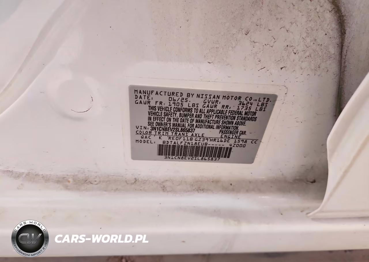 2025 Nissan Versa Sv VIN:3N1CN8EV2SL865837 - 12