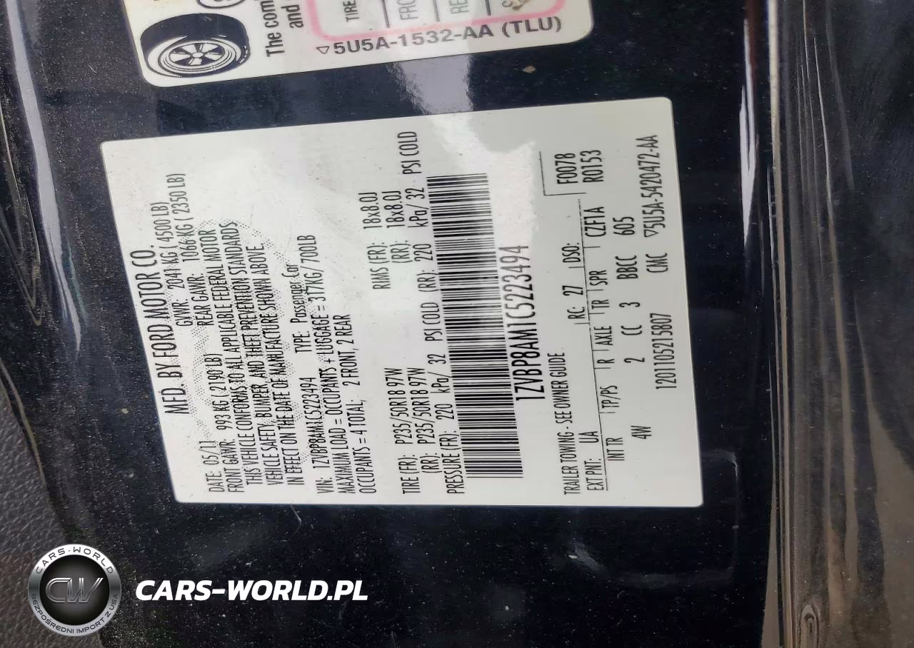 2012 Ford Mustang VIN:1ZVBP8AM1C5223494 - 12