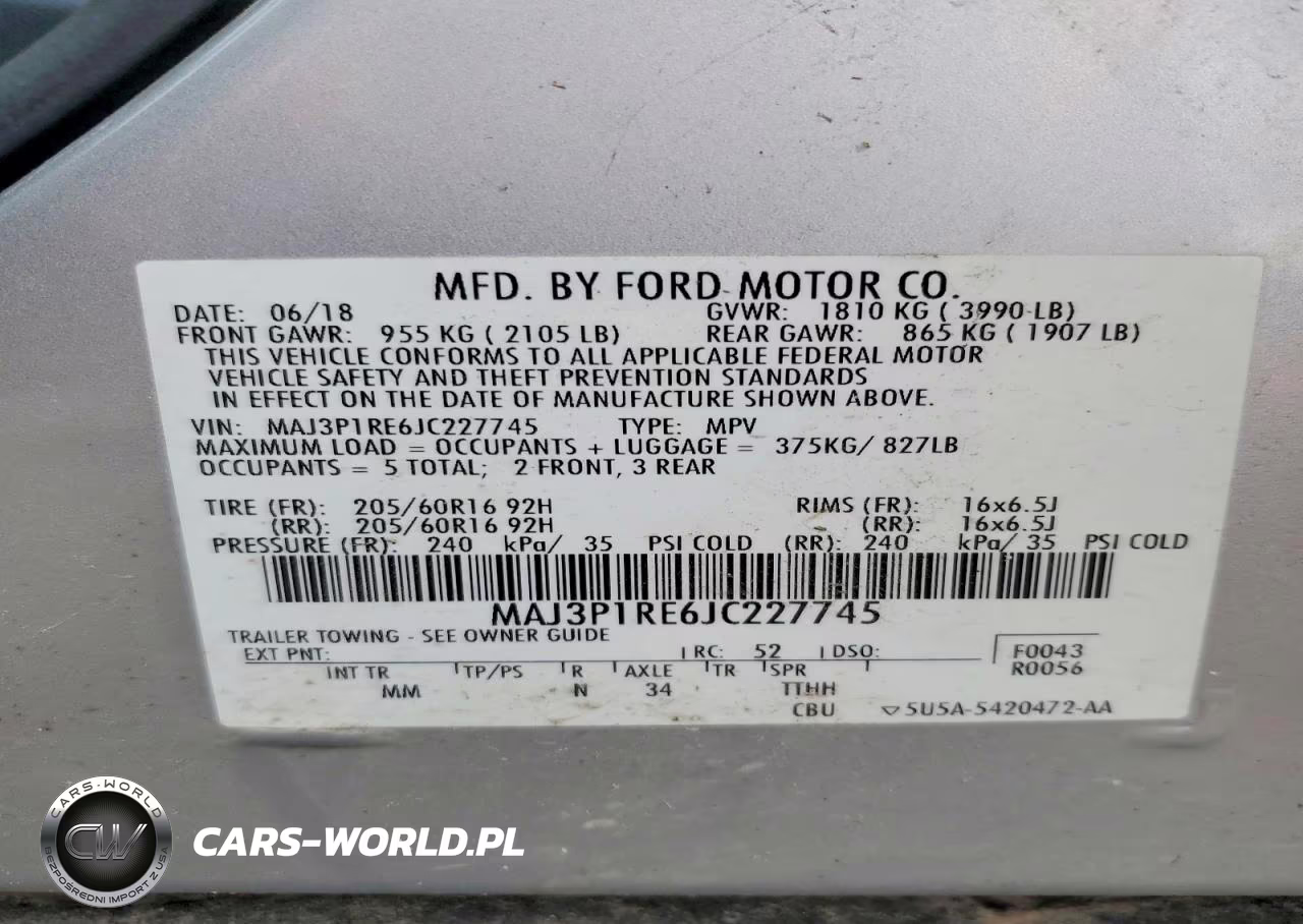 2018 Ford Ecosport S VIN:MAJ3P1RE6JC227745 - 13