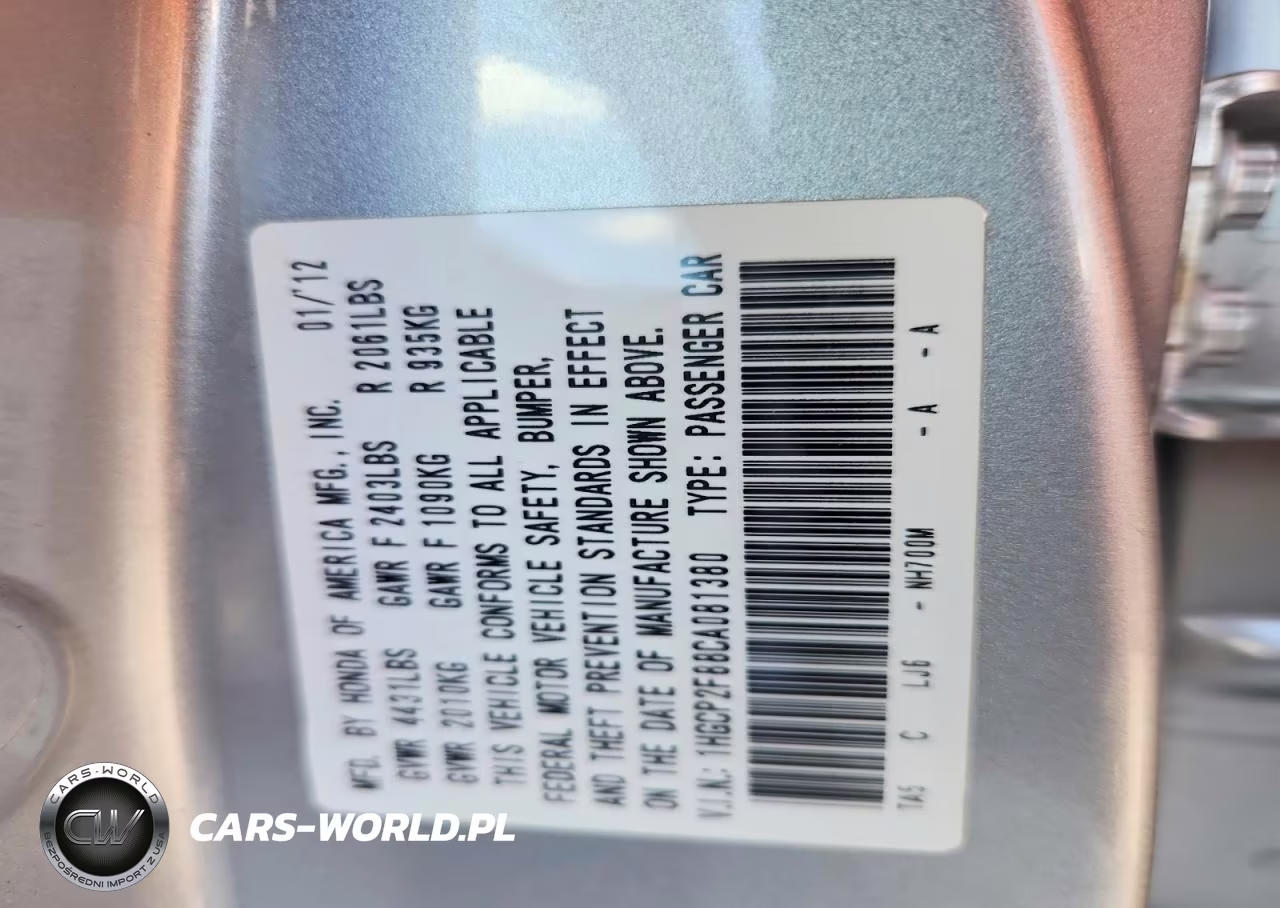 2012 Honda Accord Exl VIN:1HGCP2F88CA081380 - 12