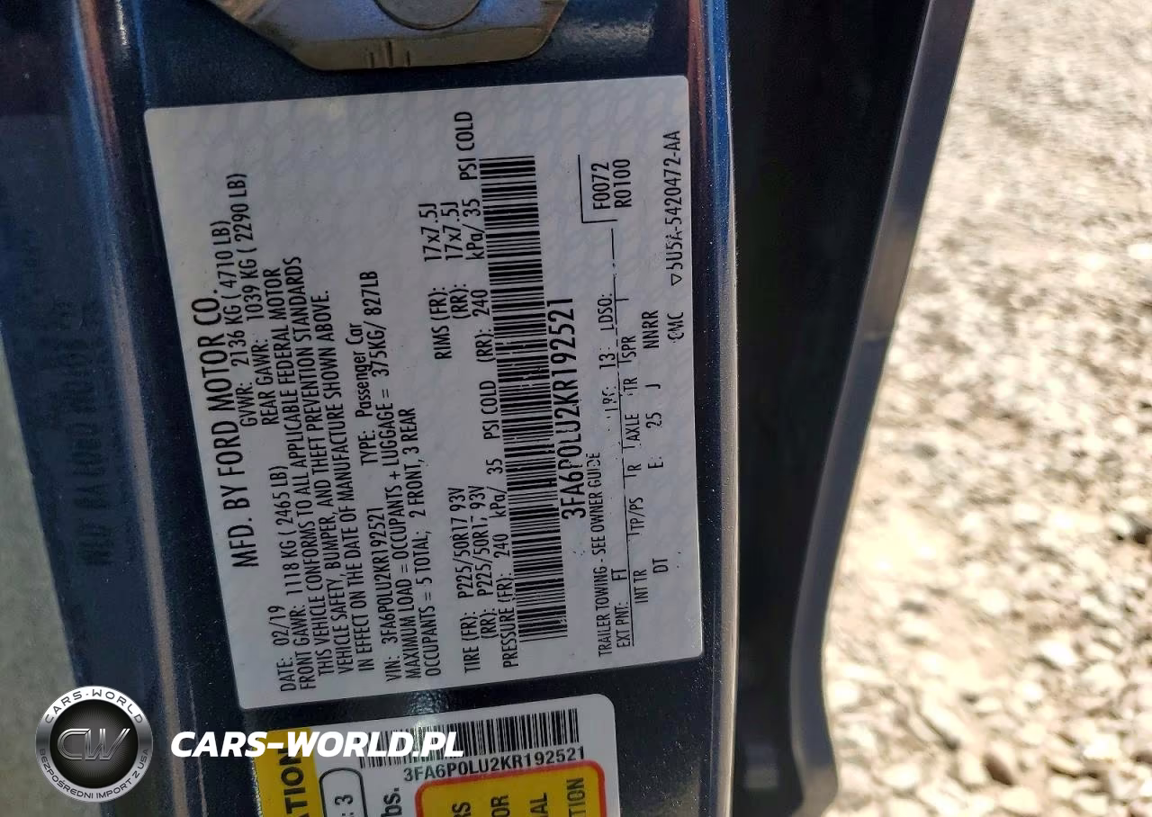 2019 Ford Fusion Se VIN:3FA6P0LU2KR192521 - 13