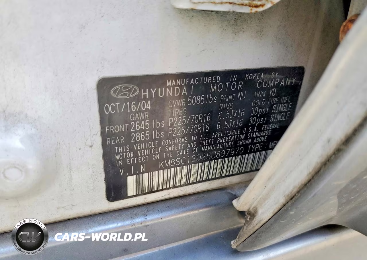 2005 Hyundai Santa Fe Gls VIN:KM8SC13D25U897970 - 13