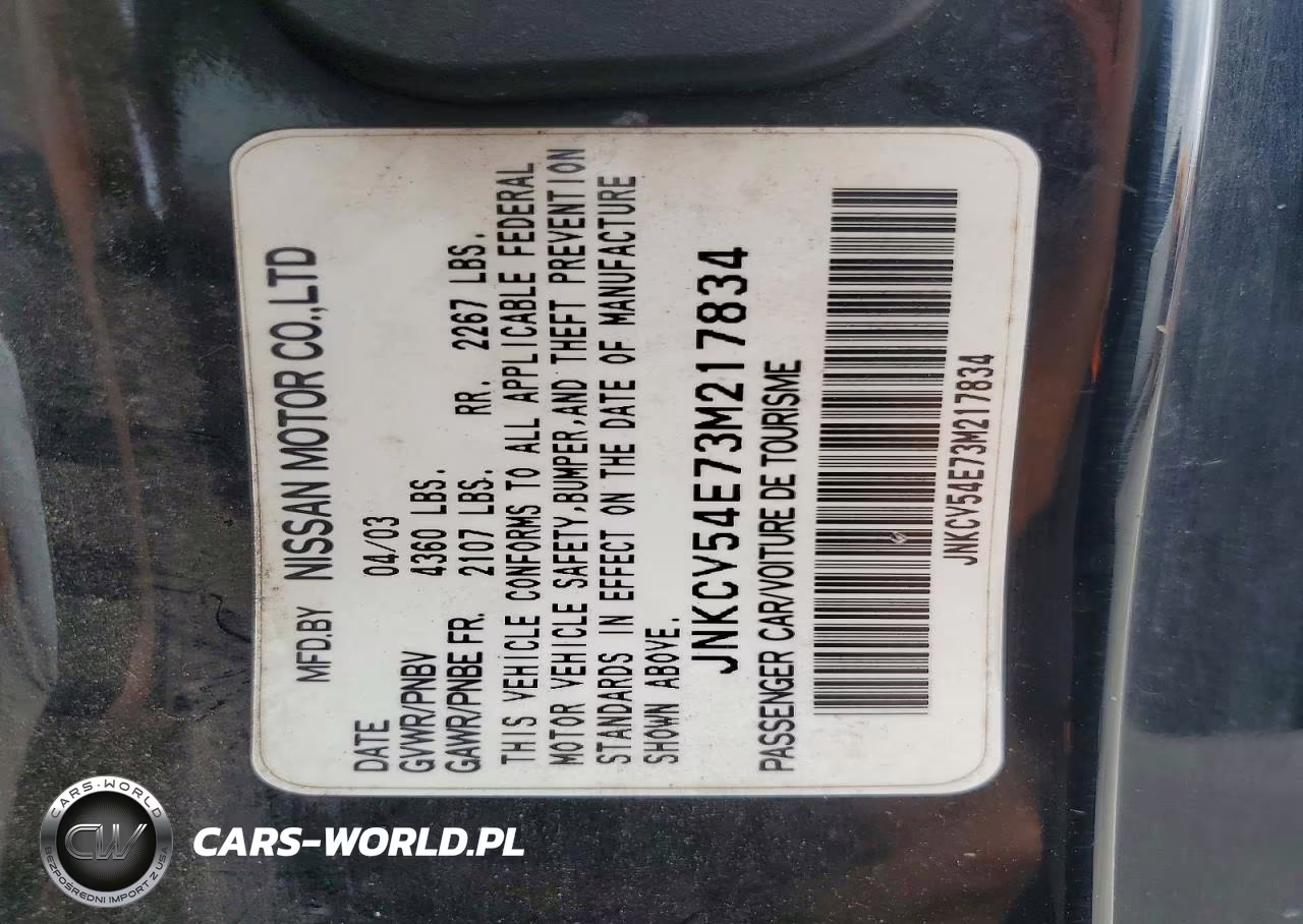 2003 Infiniti G35 Base VIN:JNKCV54E73M217834 - 13