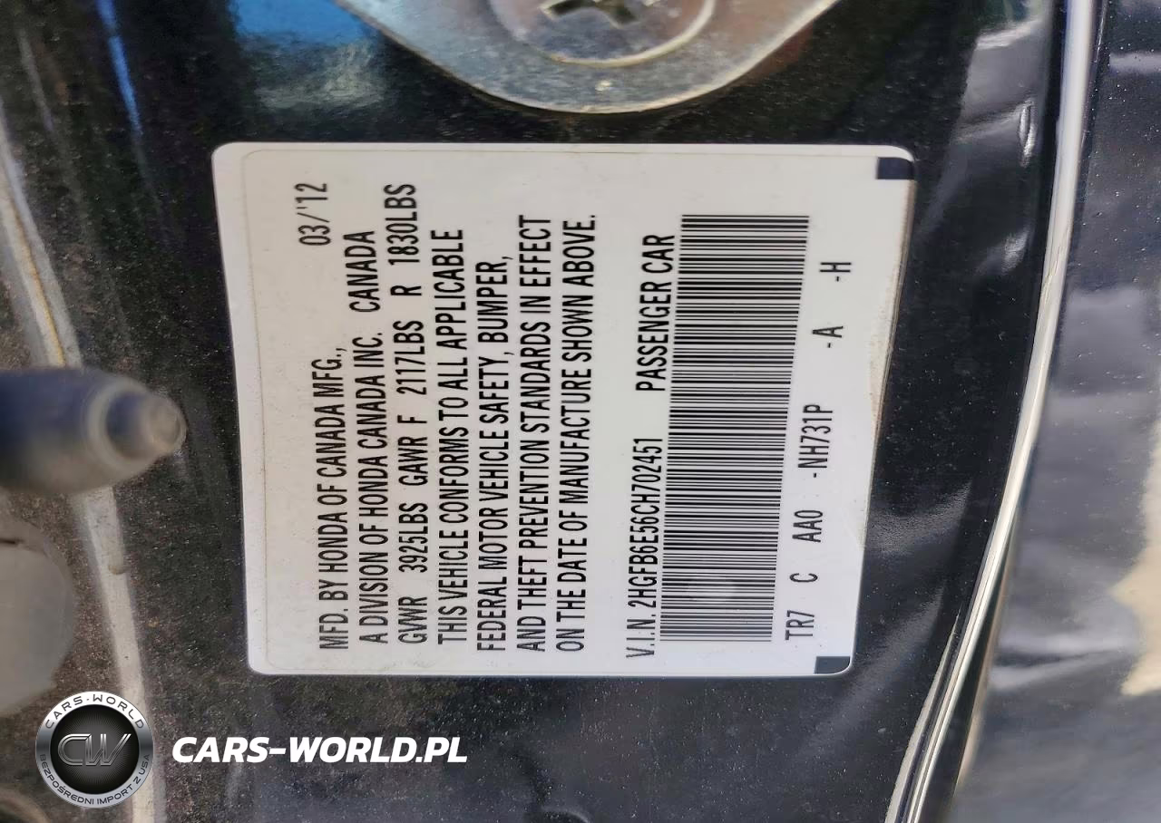 2012 Honda Civic Si VIN:2HGFB6E56CH702451 - 13
