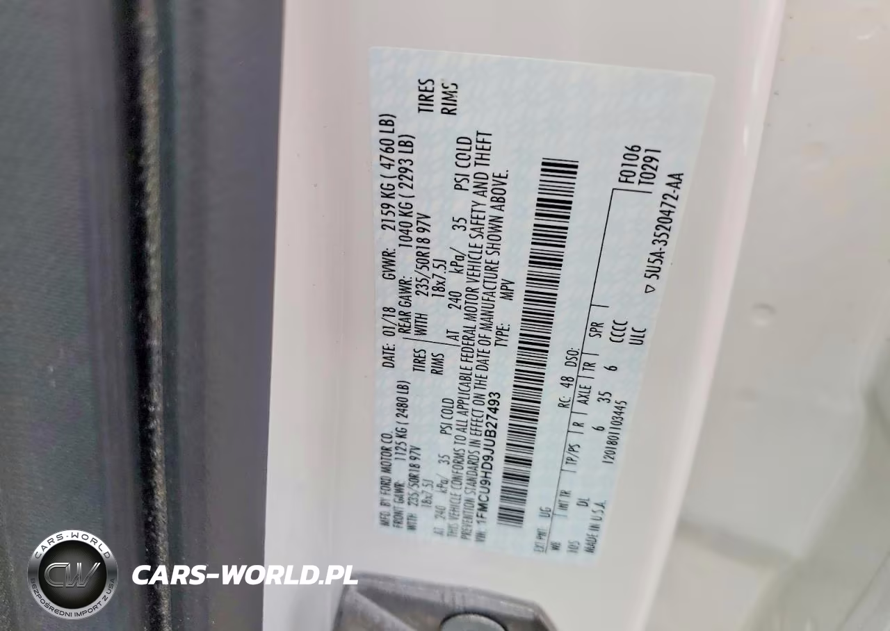 2018 Ford Escape Sel VIN:1FMCU9HD9JUB27493 - 13