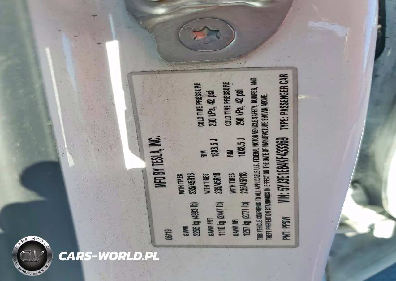 2019 Tesla Model 3 VIN:5YJ3E1EB4KF433369 - 12