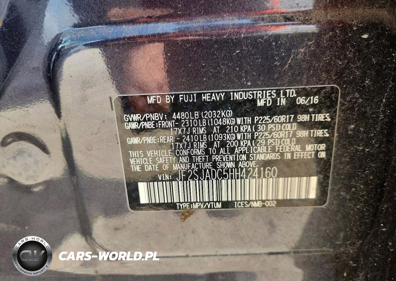 2017 Subaru Forester 2.5I Premium VIN:JF2SJADC5HH424160 - 13