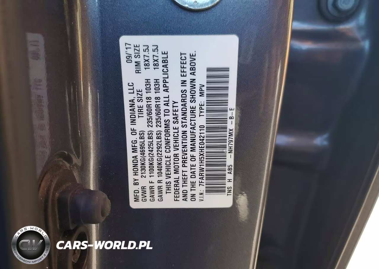 2017 Honda Cr-V Ex VIN:7FARW1H5XHE042110 - 14