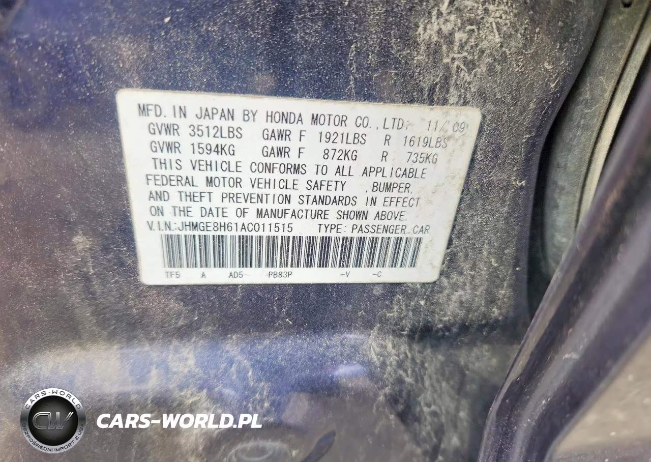 2010 Honda Fit Sport VIN:JHMGE8H61AC011515 - 12