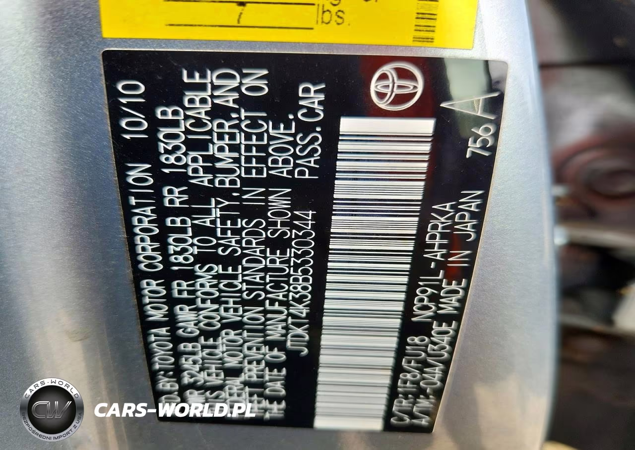 2011 Toyt Yaris Hatchback VIN:JTDKT4K38B5330344 - 12