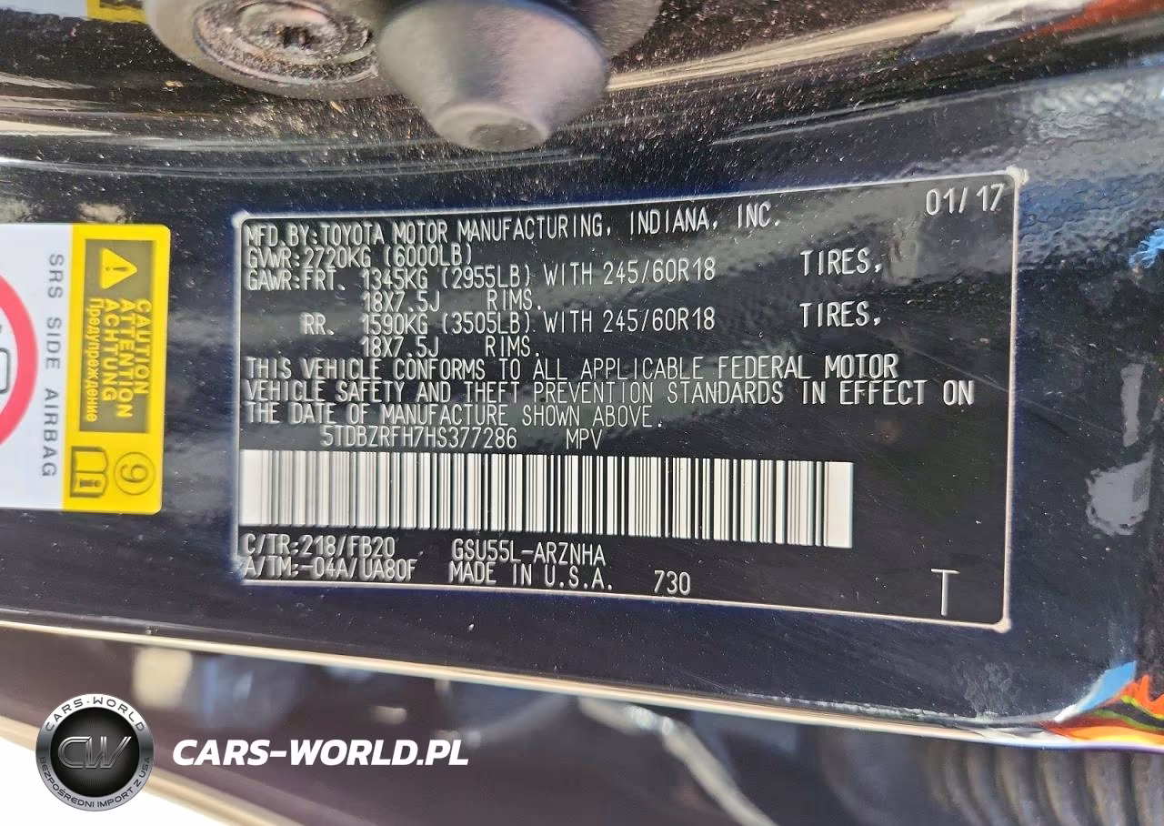 2017 Toyota Highlander Le VIN:5TDBZRFH7HS377286 - 13