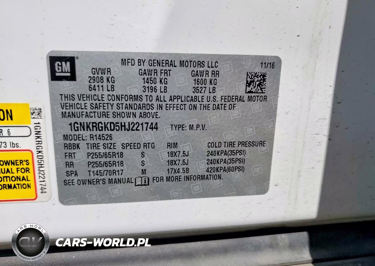 2017 Chevrolet Traverse Lt VIN:1GNKRGKD5HJ221744 - 13