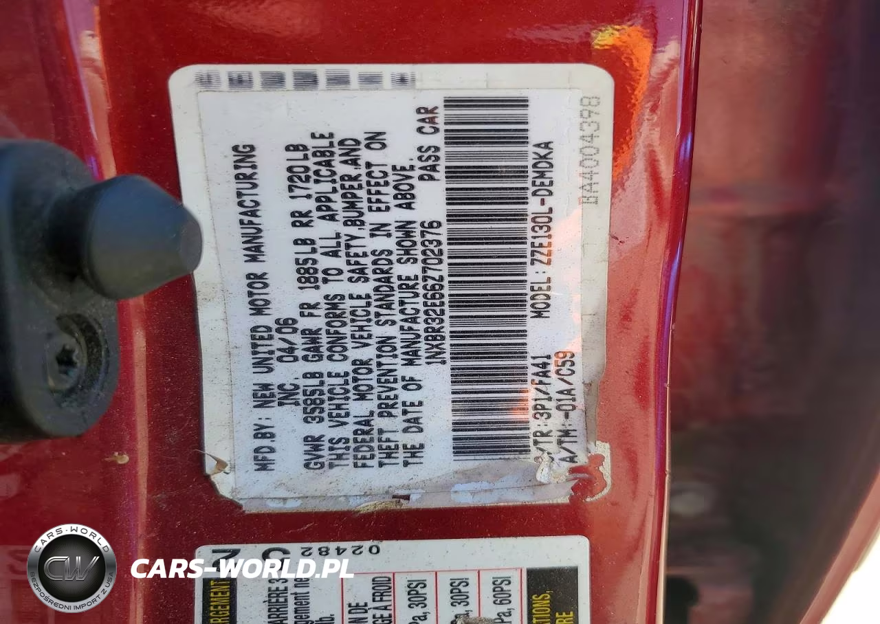 2006 Toyota Corolla Ce VIN:1NXBR32E66Z702376 - 12