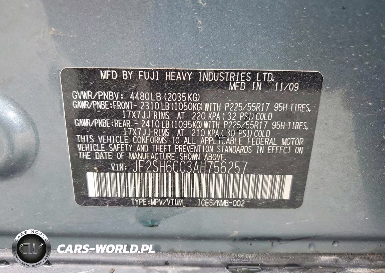 2010 Subaru Forester 2.5X Premium VIN:JF2SH6CC3AH756257 - 13