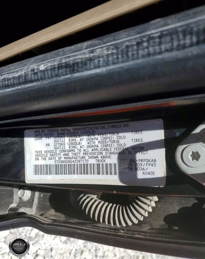 2004 Toyota Tacoma Double Cab Prerunner VIN:5TEGN92N24Z387170 - 12