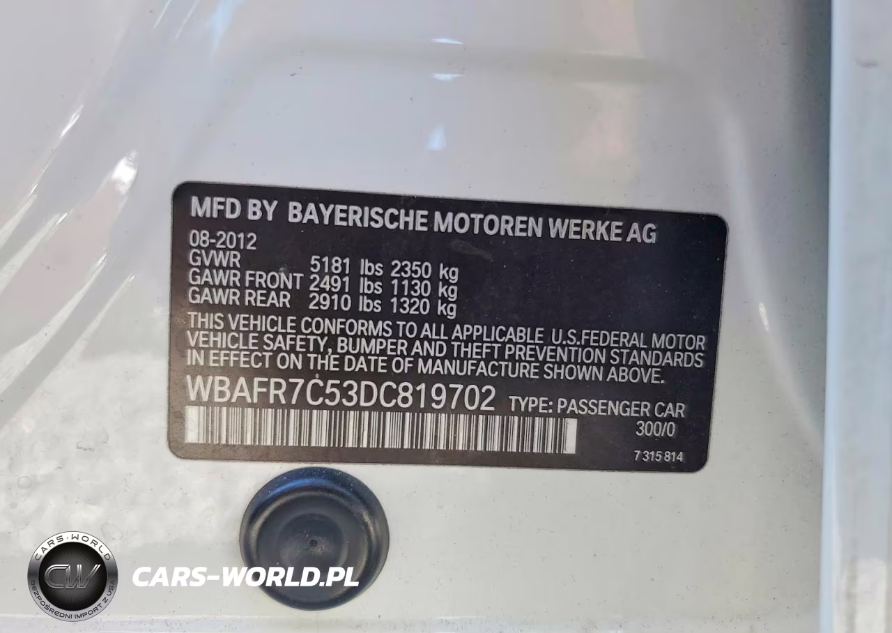 2013 BMW 535 I VIN:WBAFR7C53DC819702 - 12