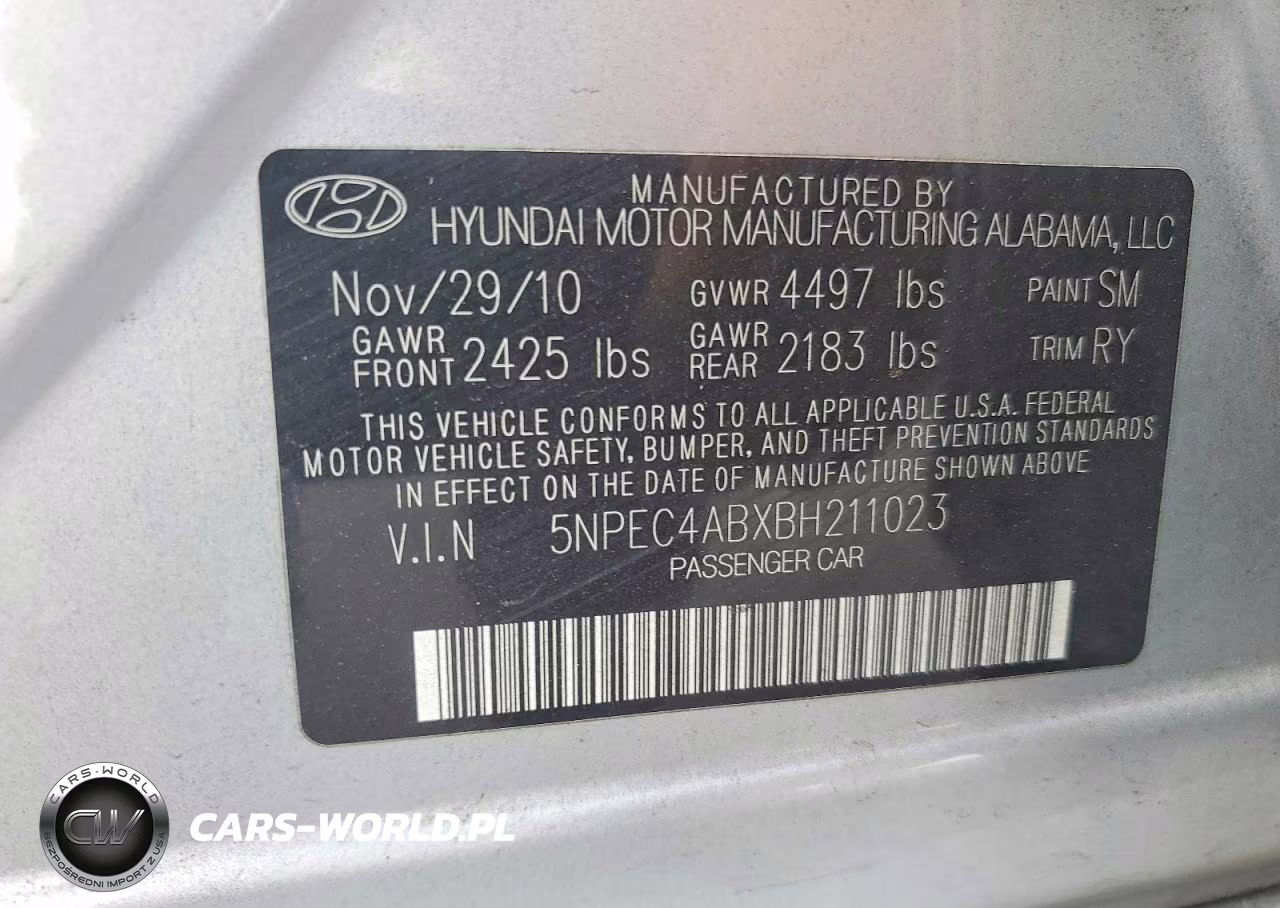 2011 Hyundai Sonata Limited 2.0T VIN:5NPEC4ABXBH211023 - 12
