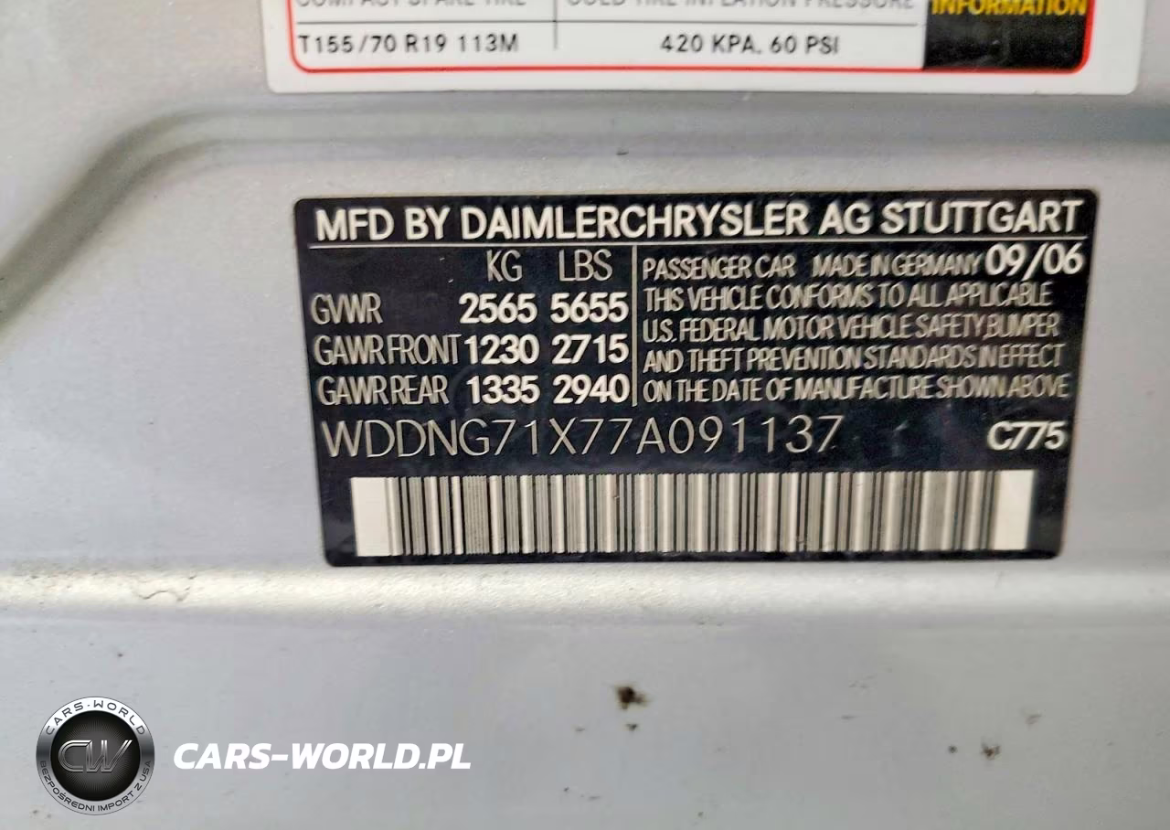2007 Mercedes-Benz S 550 VIN:WDDNG71X77A091137 - 12