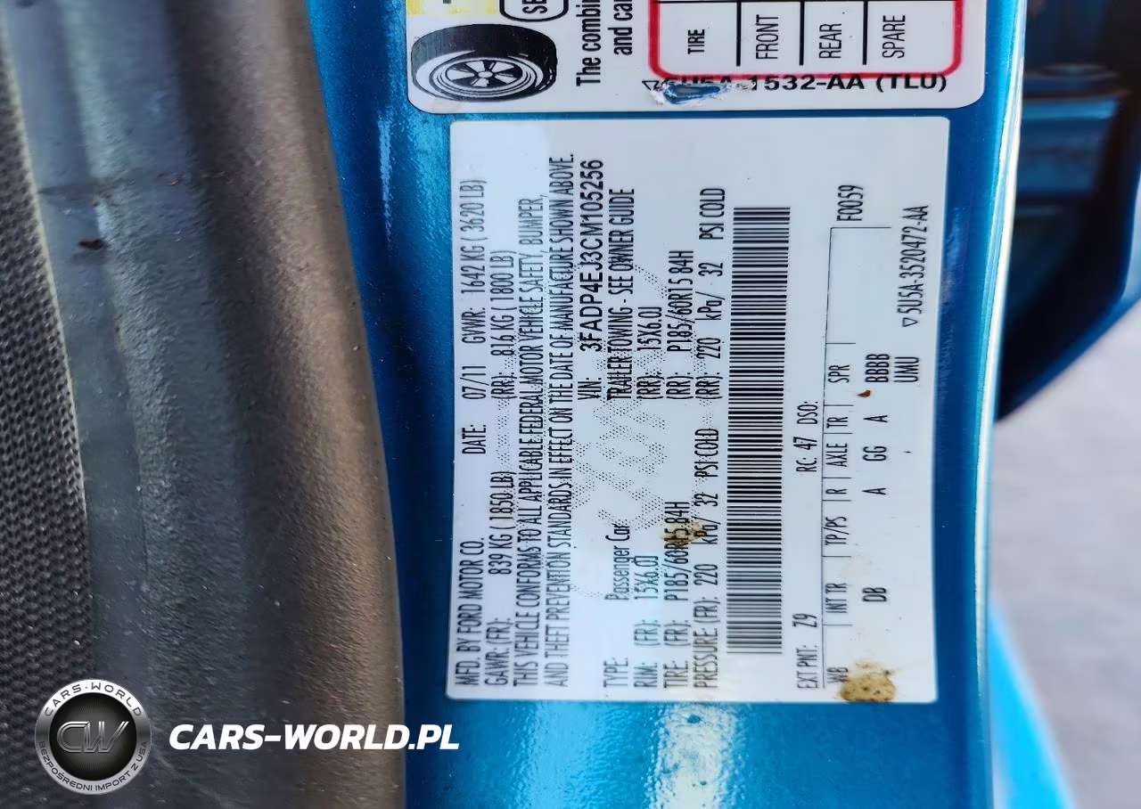 2012 Ford Fiesta Se VIN:3FADP4EJ3CM105256 - 13
