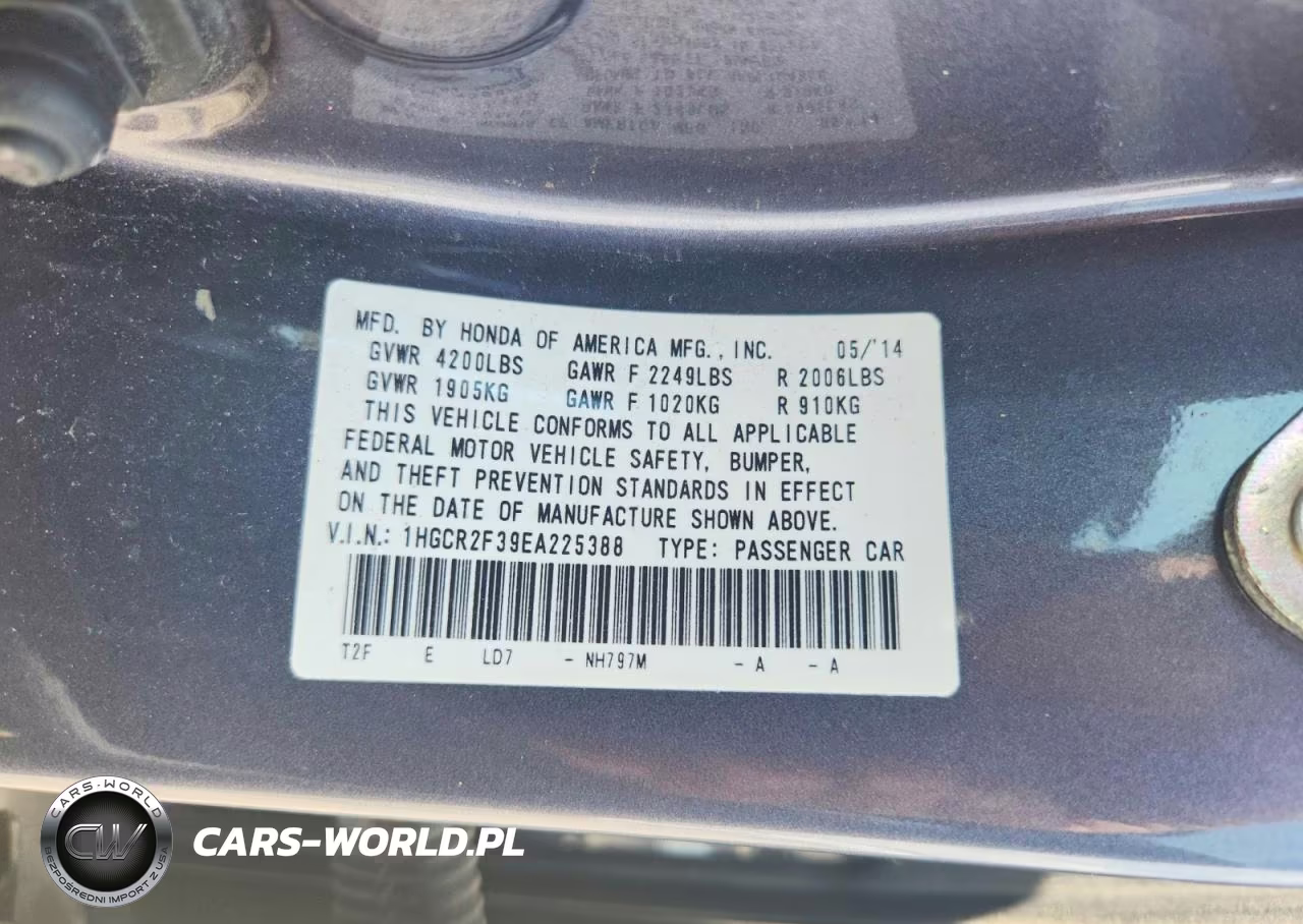 2014 Honda Accord Lx VIN:1HGCR2F39EA225388 - 12