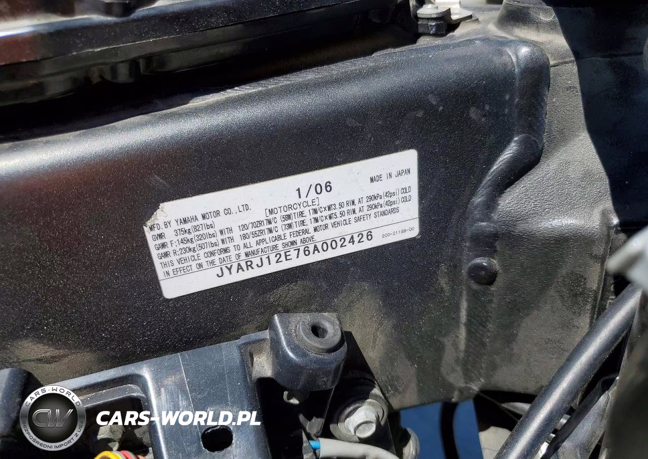 2006 Yamaha Yzfr6 L VIN:JYARJ12E76A002426 - 10