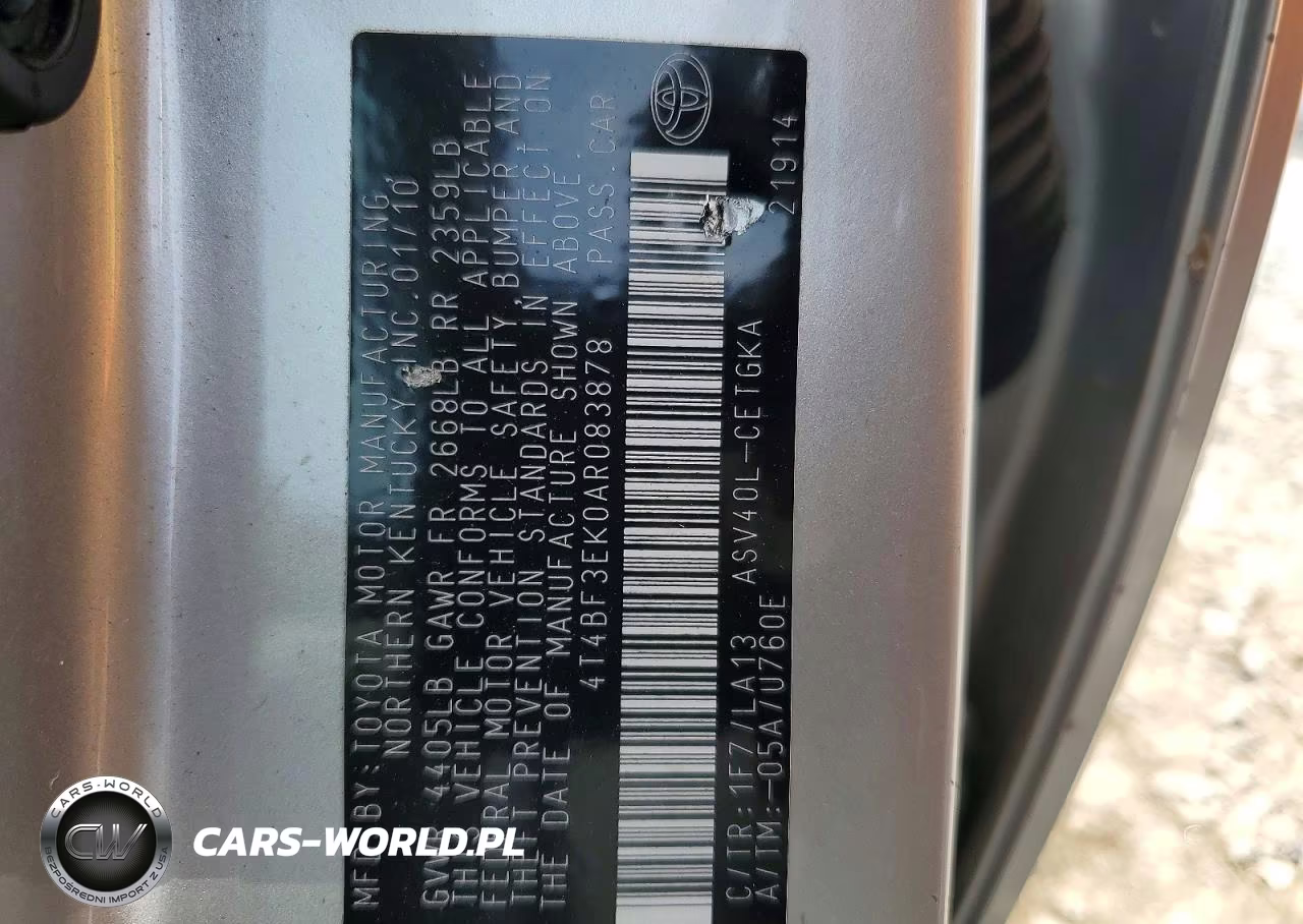 2010 Toyota Camry Xle VIN:4T4BF3EK0AR083878 - 12