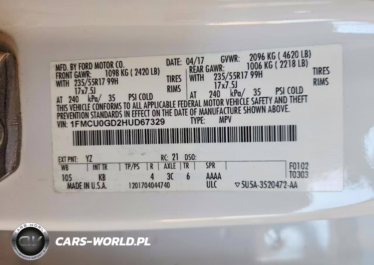 2017 Ford Escape Se VIN:1FMCU0GD2HUD67329 - 13