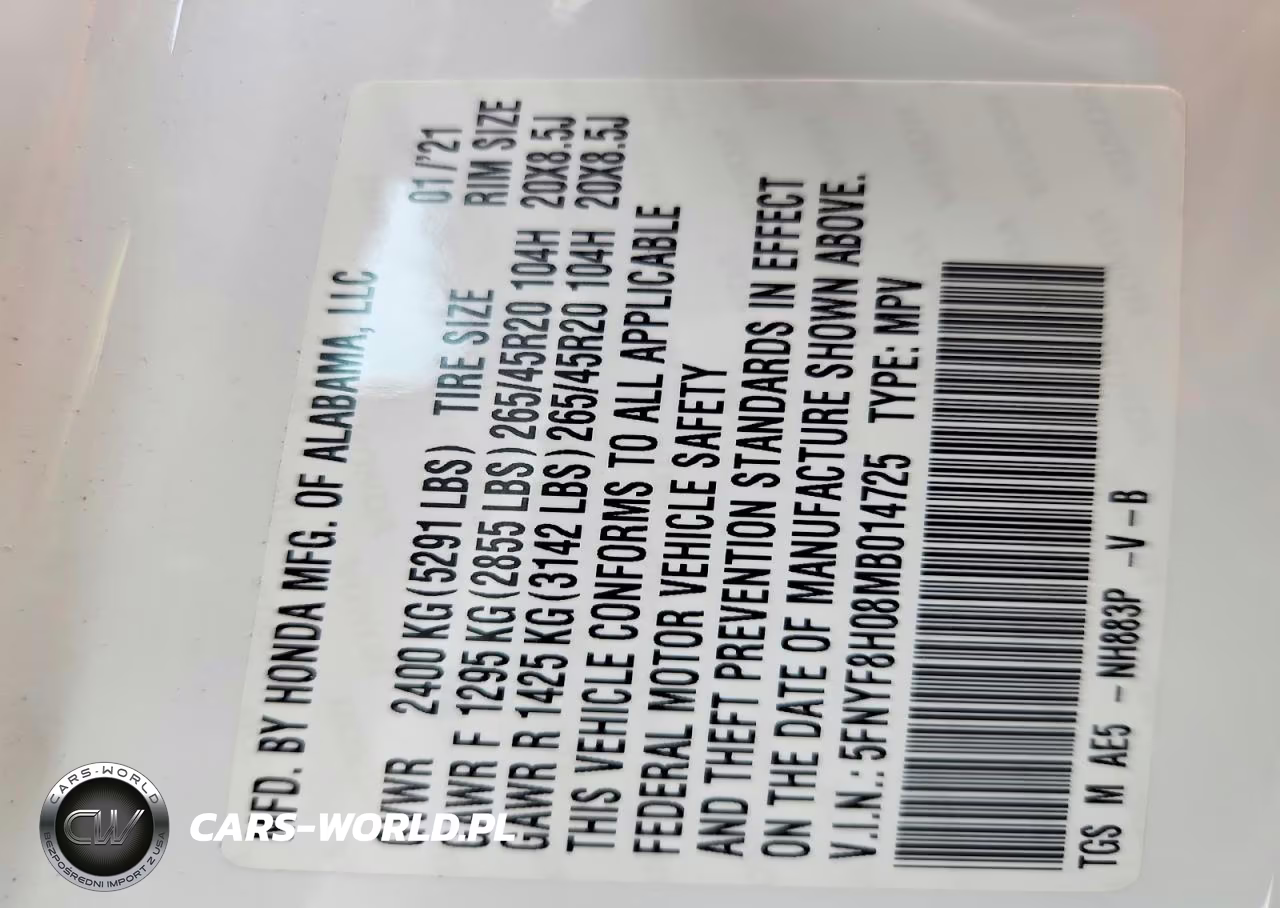2021 Honda Passport Elite VIN:5FNYF8H08MB014725 - 13