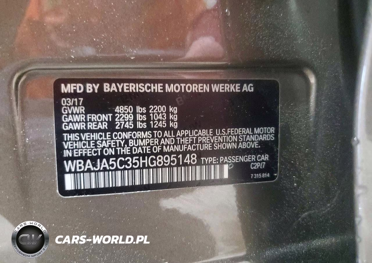 2017 BMW 530 I VIN:WBAJA5C35HG895148 - 13
