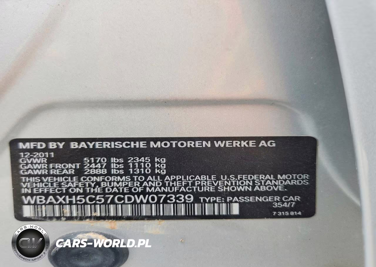 2012 BMW 528 Xi VIN:WBAXH5C57CDW07339 - 12