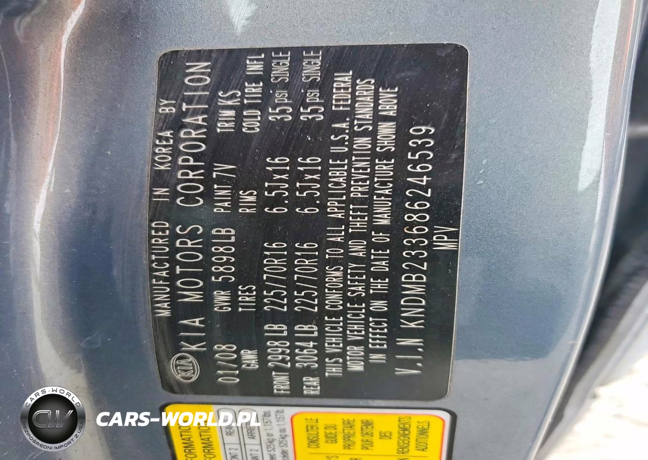 2008 Kia Sedona Lx VIN:KNDMB233686246539 - 13