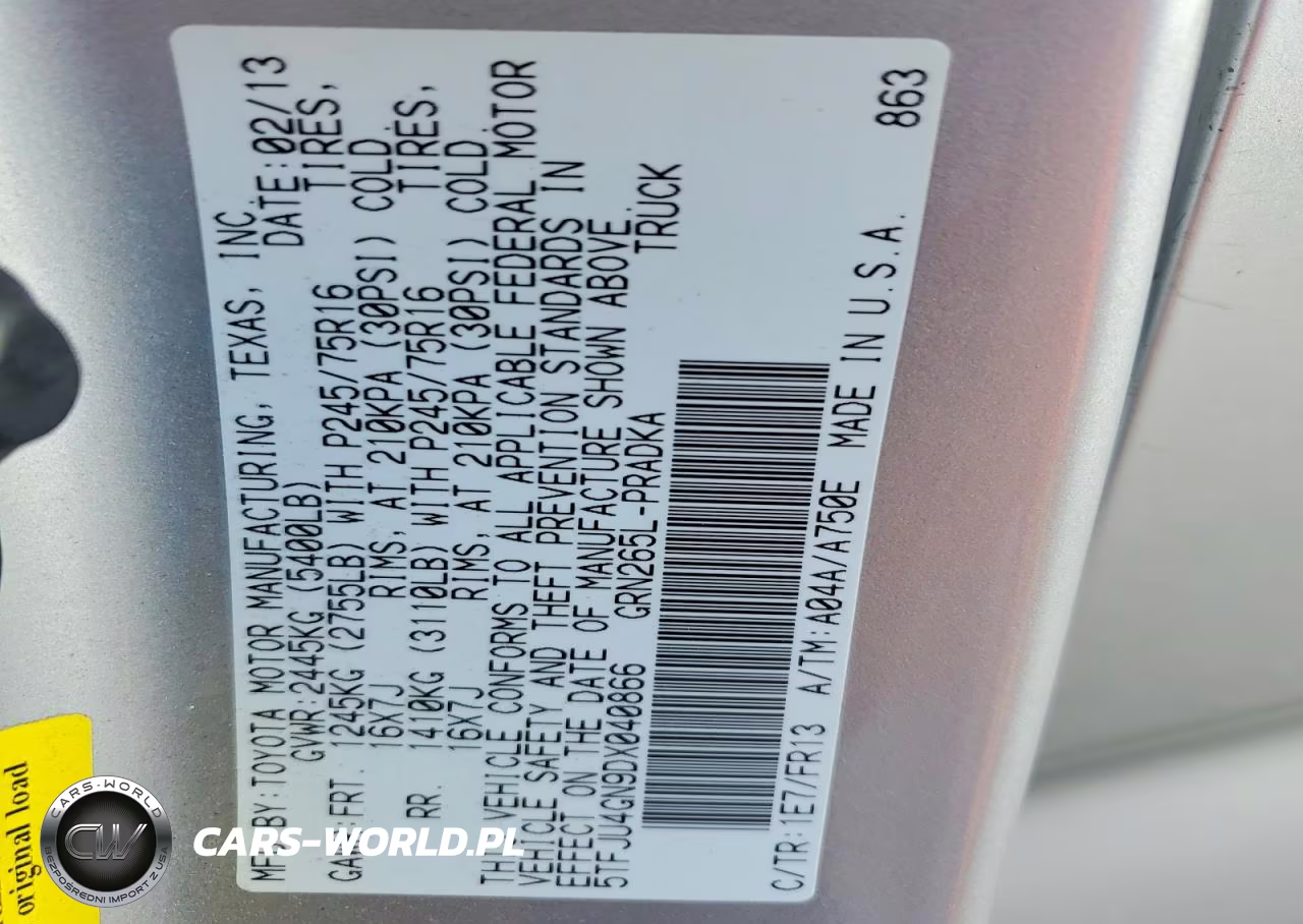 2013 Toyota Tacoma Double Cab Prerunner VIN:5TFJU4GN9DX040866 - 12