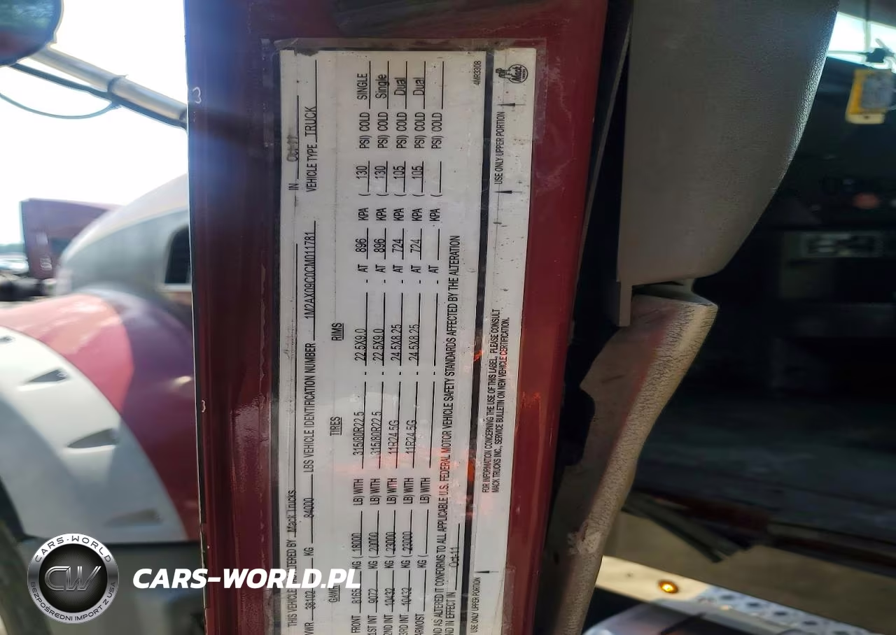 2012 Mack Gu713 Roll-Off Container Truck VIN:1M2AX09C0CM011781 - 13