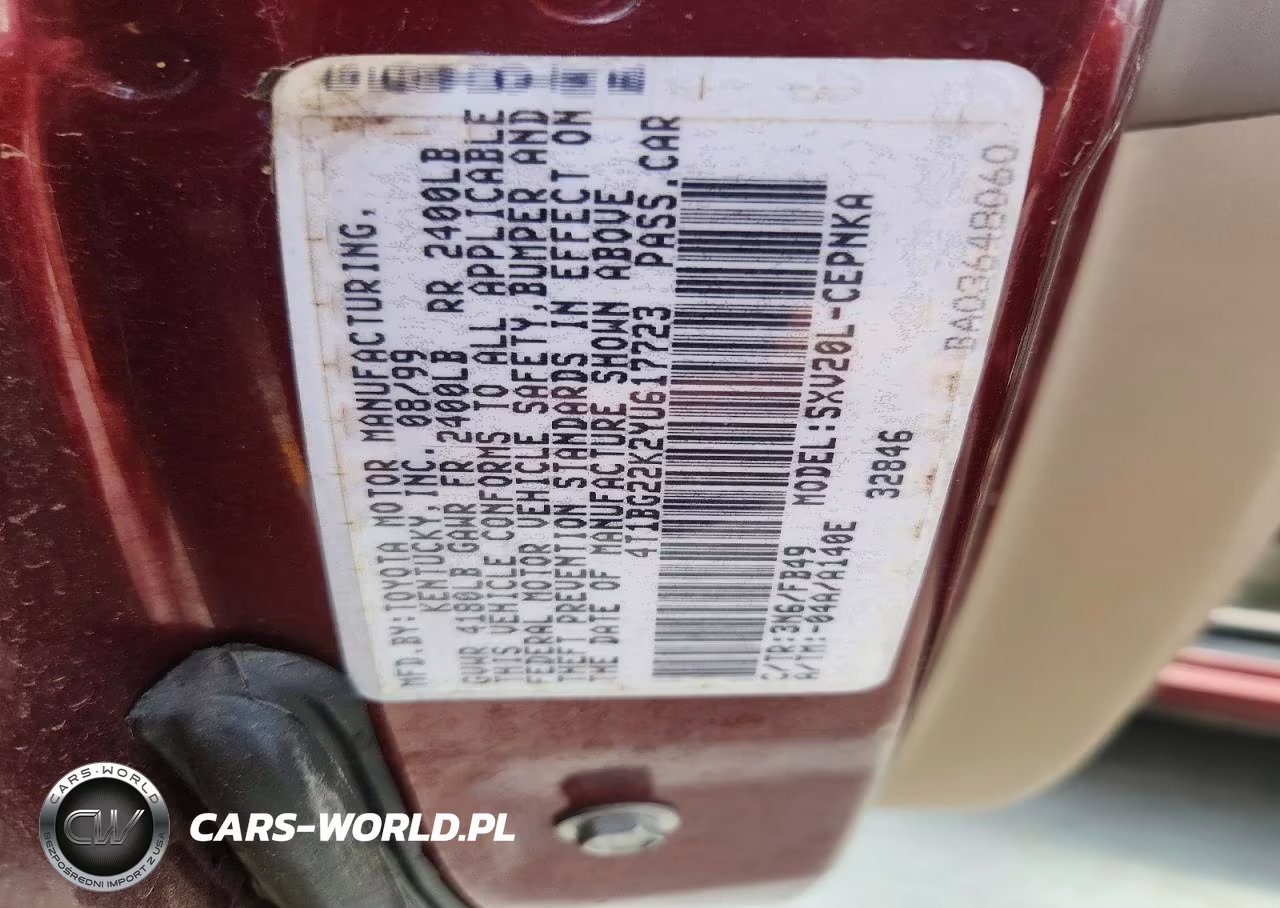 2000 Toyota Camry Le VIN:4T1BG22K2YU617723 - 12
