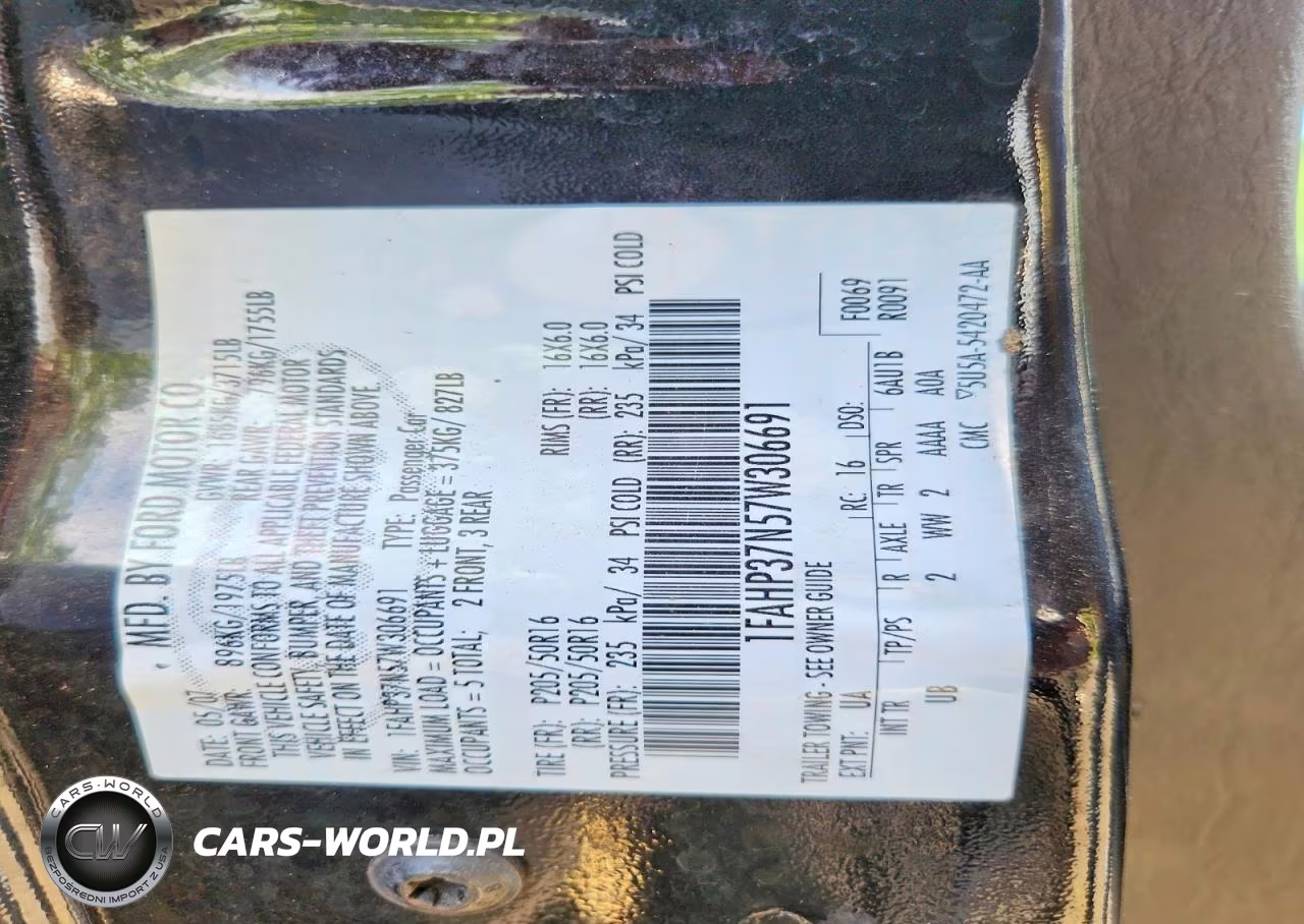 2007 Ford Focus Zx5 VIN:1FAHP37N57W306691 - 12