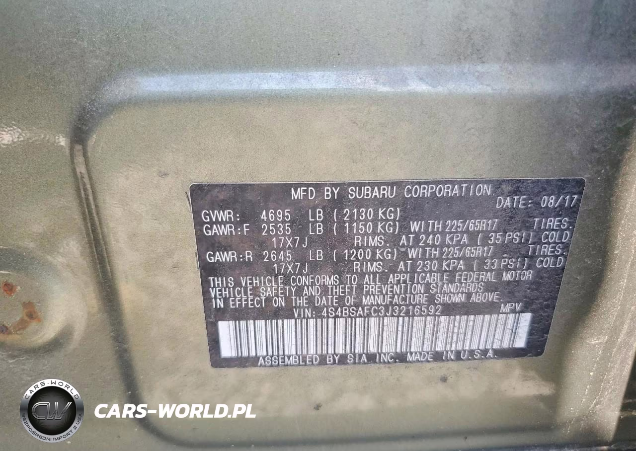 2018 Subaru Outback 2.5I Premium VIN:4S4BSAFC3J3216592 - 13