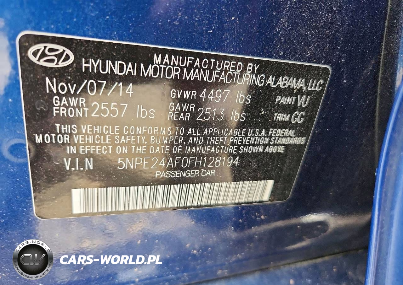 2015 Hyundai Sonata Se VIN:5NPE24AF0FH128194 - 13