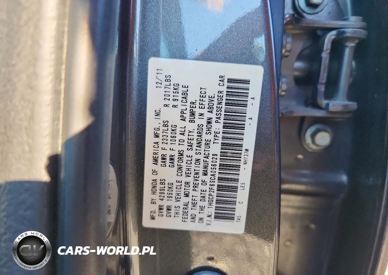 2012 Honda Accord Se VIN:1HGCP2F65CA056029 - 12