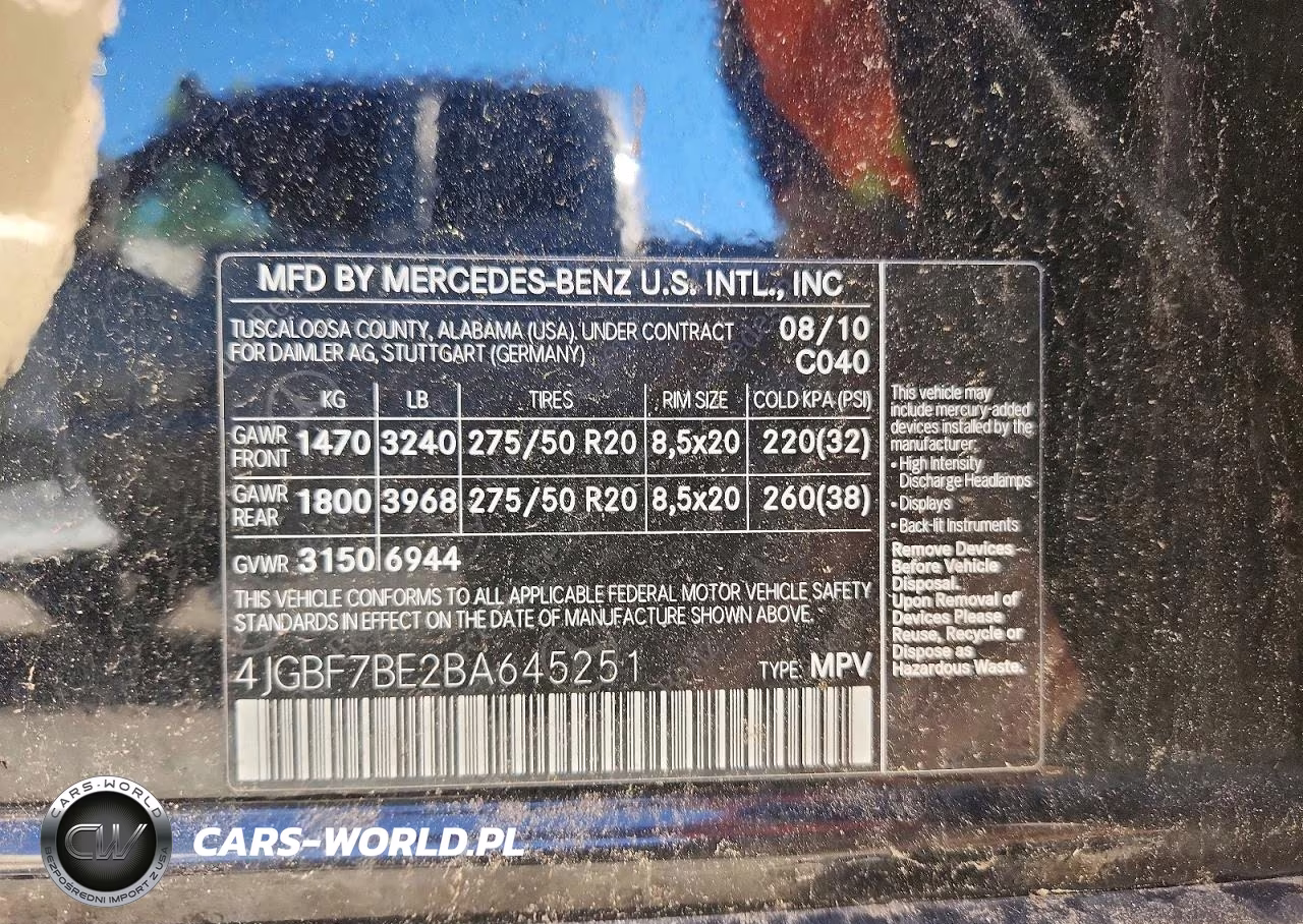 2011 Mercedes-Benz Gl 450 4Matic VIN:4JGBF7BE2BA645251 - 12