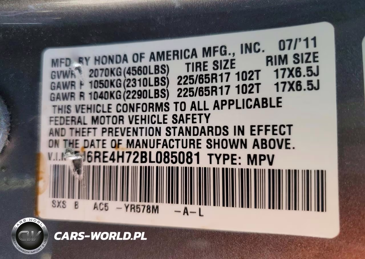 2011 Honda Cr-V Exl VIN:5J6RE4H72BL085081 - 13