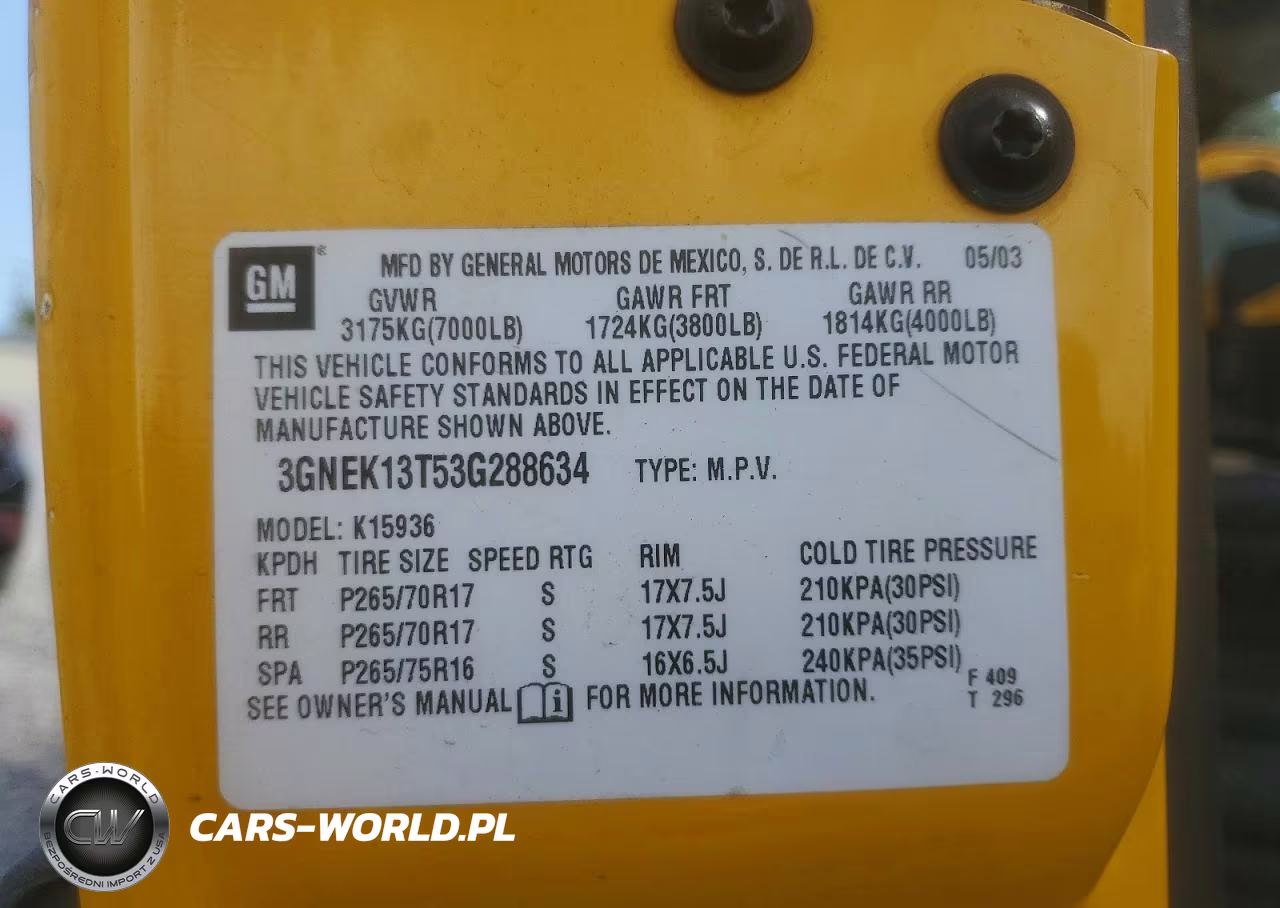 2003 Chevrolet Avalance VIN:3GNEK13T53G288634 - 12