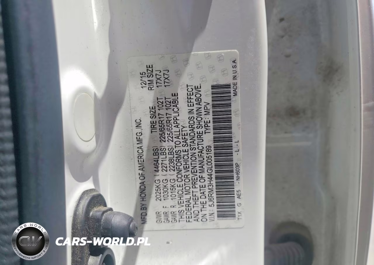 2016 Honda Cr-V Se VIN:5J6RM3H44GL005189 - 13